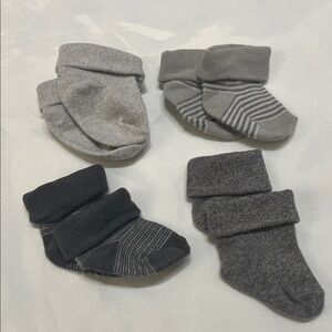 “Bundle 10/$13” Newborn baby gray and brown Baby Socks girl boy gender neutral